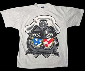 Vtg Garfield Sailor Graphic T-Shirt Gray USA Flag Patriotic Jim Davis Adult XL